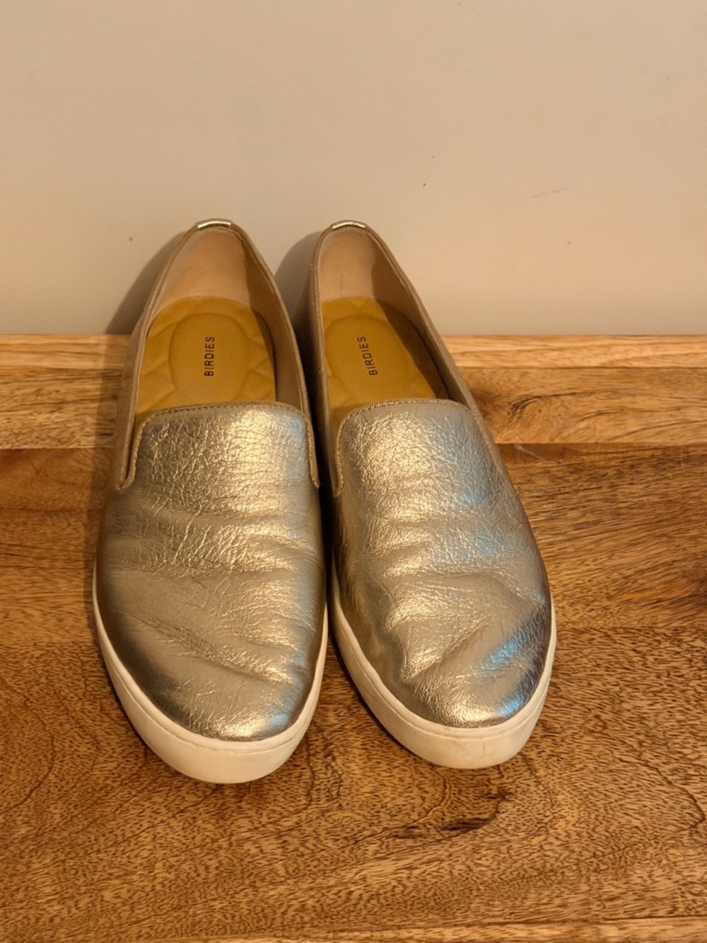 Birdies Metallic gold Slip-On Sneakers for Women size 8